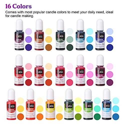 LET'S RESIN Liquid Candle Dye for Candle Making 16 Colors NonToxic