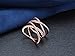 SOMEN TUNGSTEN Double X Criss Cross Ring Sterling Silver Rose Gold Pave CZ Wedding Band