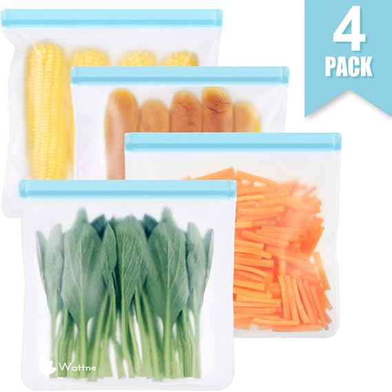 Reusable Sandwich & Snacks Bags, Reusable Ziplock Storage Bags Freezer