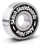 Skitch Pro Skateboard Bearings Set - Premium Long Spin ABEC 9 Chrome Steel Bearing Kit for Longboards, Skate Boards, Scooters and Roller Skates - Includes Washers + Spacers + BONUS Carry Case (8-Pack)