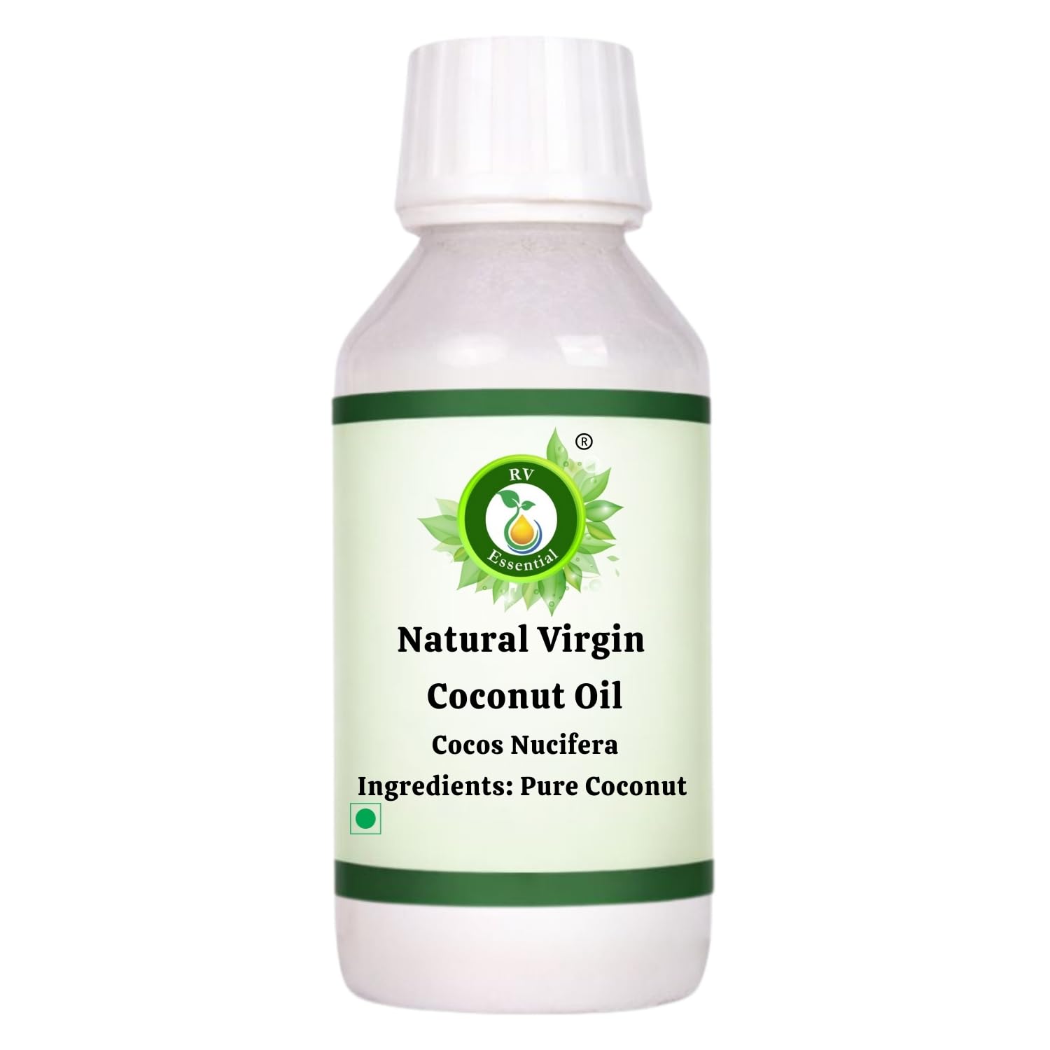 R V Essential Natural Virgin Coconut Oil 100ml (3.38oz)- Cocos Nucifera (100% Pure and Natural Cold Pressed)