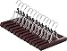 Utopia Home Non Slip Wooden Hanger - Slack Hanger - Wood Skirt Hangers - Pack of 12 - Walnut Finish