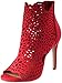 Delicious Women's Fatina Floral Laser Cut Open Toe Stiletto Heel Bootie