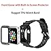 iiteeology Compatible with Apple Watch Band 42mm, Rugged Protective iWatch Case and Band Strap with Built-in Screen Protector for Apple Watch Series 3/2/1 - Space Gray