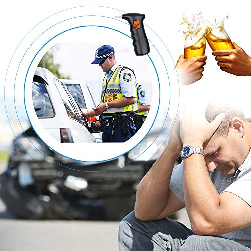 Alcohol Breathalyzer Tester, Professional Portable Semiconductor Digital Alcohol Tester Highly-Accurate Result Digital Blood Breath Tester with 5 Mouthpieces