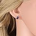 GULICX Silver Tone 7mm Square CZ Amethyst Color Pierced Earrings Studs Purple Unisex