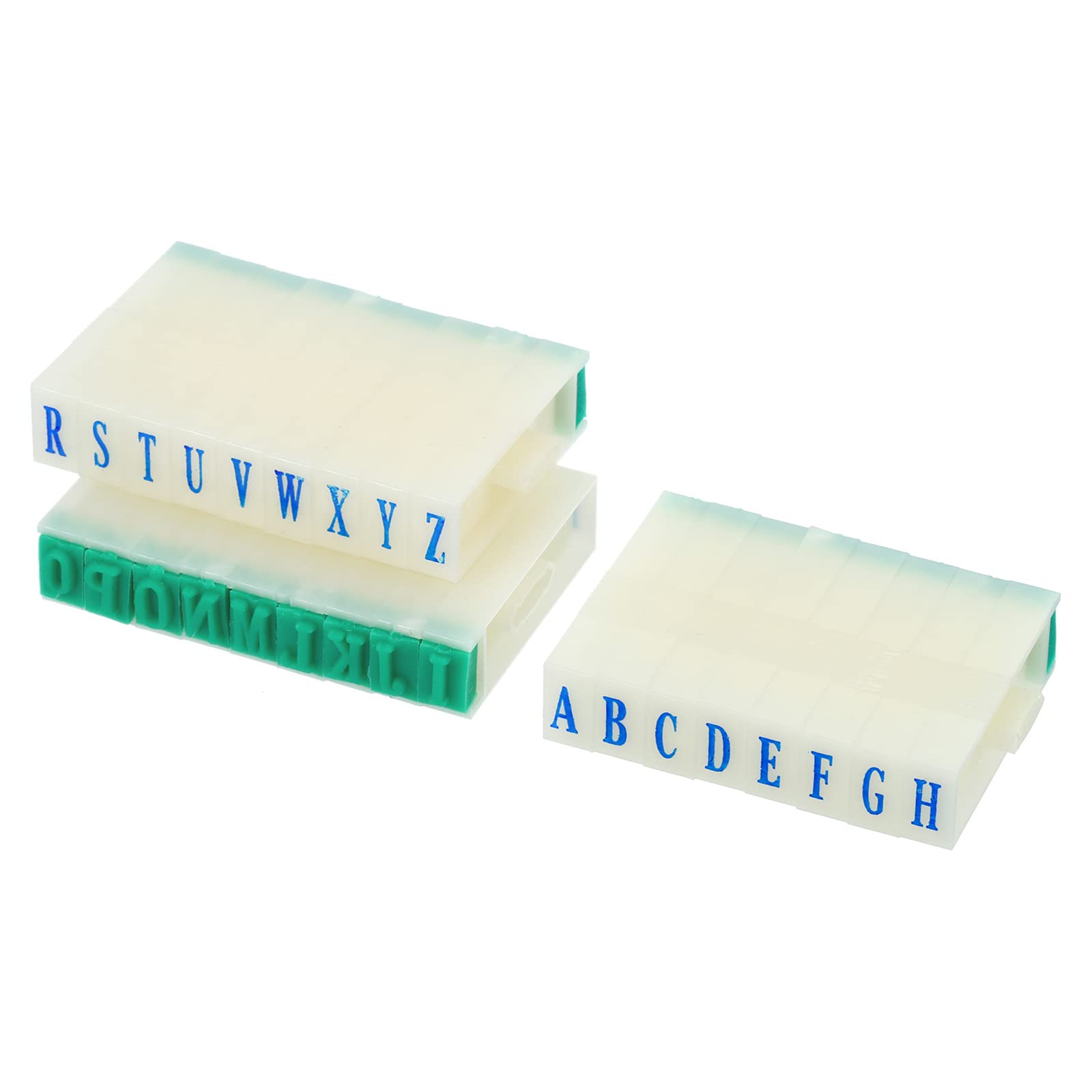 PATIKIL Detachable Letter Stamp, 7mm Plastic 26 Digits Font Size 4 Alphabet A-Z Combination Set for Card Tag Scrapbook Craft Making Teaching