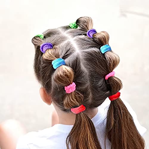 100Pcs Baby Elastics Hair Ties, Candy Color Seamless girls hairbands,3cm Ponytail Holder Hair Accessories，Multi-colored hair bobbles for girls (3cm)