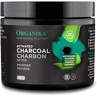 Organika Canadian-Made Activated Charcoal Powder- Food Grade, Detox Support, Teeth Whitening, Face Wash- 40g