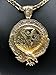 Gold Plated Coin Centenario Mexicano Moneda 50 Pesos Eagle Pendant Chain CZ Oro Cadena 26”
