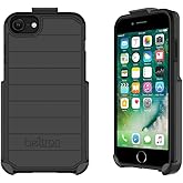 BELTRON Case with Belt Clip for iPhone SE 3 2022, SE 2 2020, iPhone 7/8, Slim Full Protection Heavy Duty Hybrid Case & Rotating Belt Clip Holster w/Built in Kickstand (Gunmetal Grey)