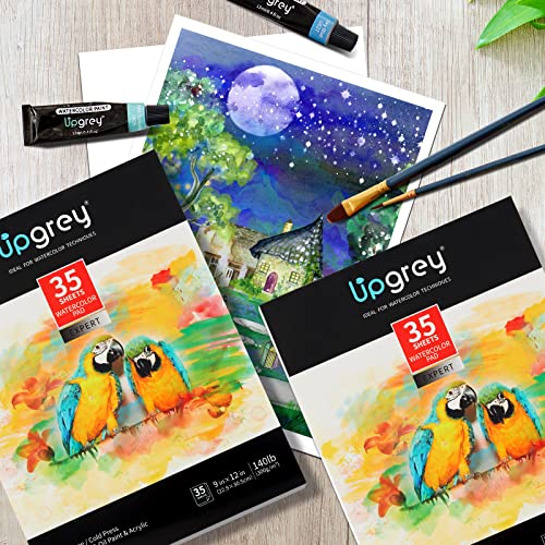 UPGREY Watercolor Paper Pads 9x12" 35 Sheets, Art Sketchbook for