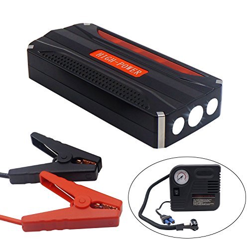 LOCEN 400A 12000mAh Portable Car Jump Starter, Emergency Battery Booster Pack with blast pump, LED Flashlight