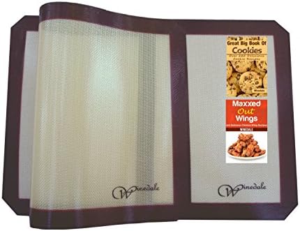 Silicone Baking Mat 2 Pack - Fits Half Sheet - 11 5/8 x 16 1/2-inches - Nonstick Silicone Baking Mat Cookie Set - Cookie Cookbook (Downloadable)