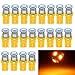 YM E-Bright 20-Pack 194 Led Bulb Amber, T10 194 168 2825 W5W 5 SMD 5050 LED Bulb for Car Interior Lights Wedge License Plate Light Instrument Lamp Dome Reading Light Trunk Interior Lamp, DC-12V