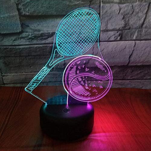Nndxh Raqueta De Tenis 3D Luz Nocturna Visual Creativa Carga ...
