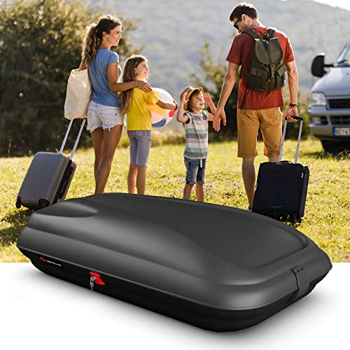 Goplus Rooftop Cargo Box, Heavy Duty Hard Shell Roof Cargo Carrier with