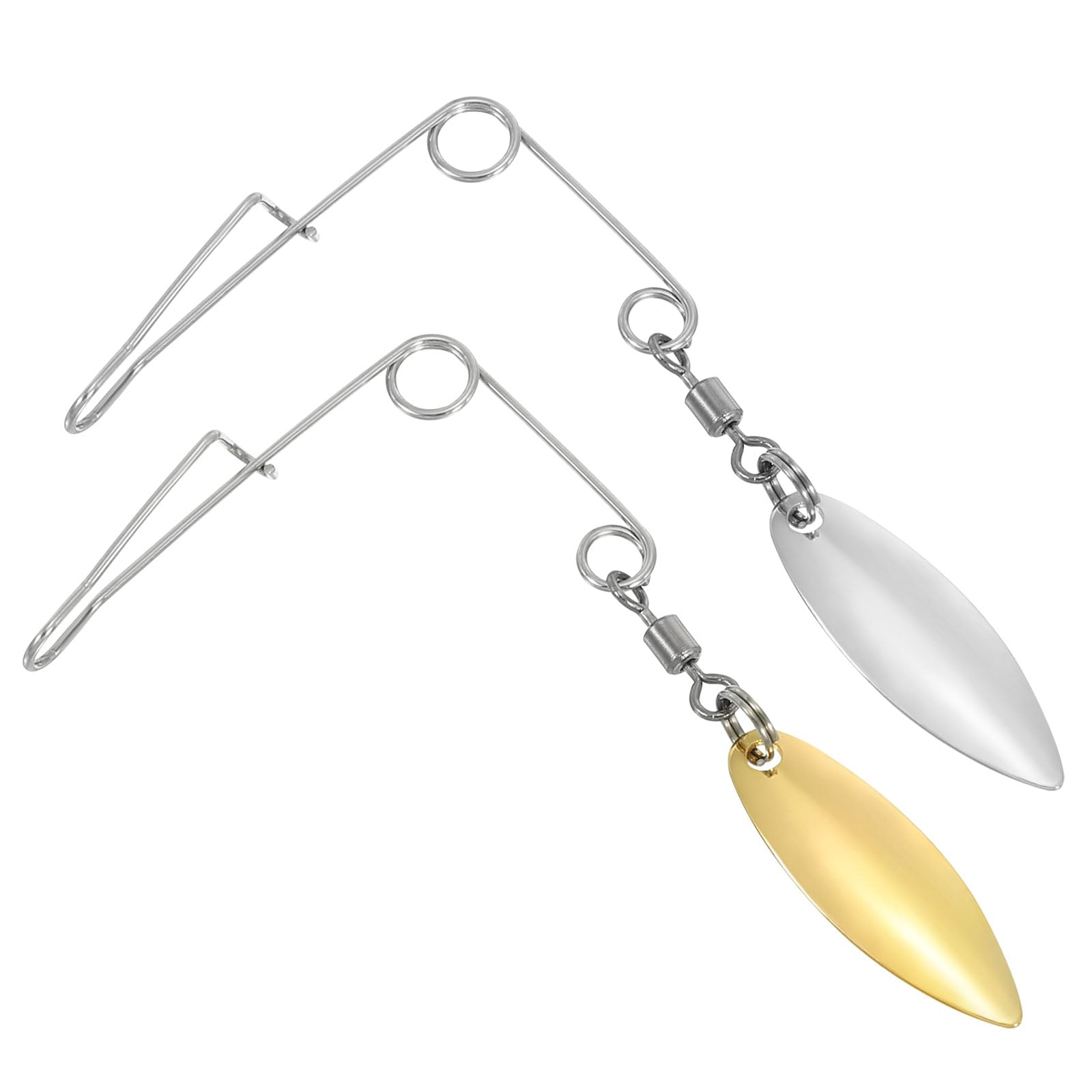 PATIKIL Fishing Spinnerbait Wire with Blade, 20Pcs Lure Making Supplies for Bass Fishing, Medium-sized Willow Leaf