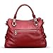 AINIMOER Womens Genuine Leather Vintage Tote Shoulder Bag Top-handle Crossbody Handbags Large Capacity Ladies' Purse (Wine)