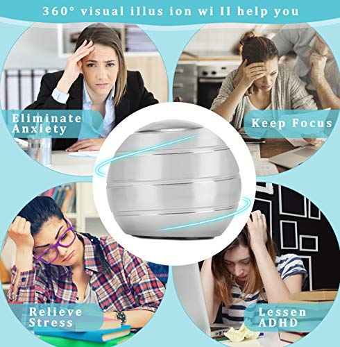 CaLeQi Desktop Ball Transfer Gyro Aluminum Alloy Kinetic Desk Toy Stress Relief Office Executive Gadgets Metal Ball Full Disassembly Rotary Decompression Toy-Small