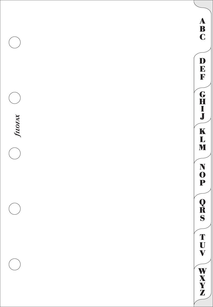 Mini A-Z index white 3 letters