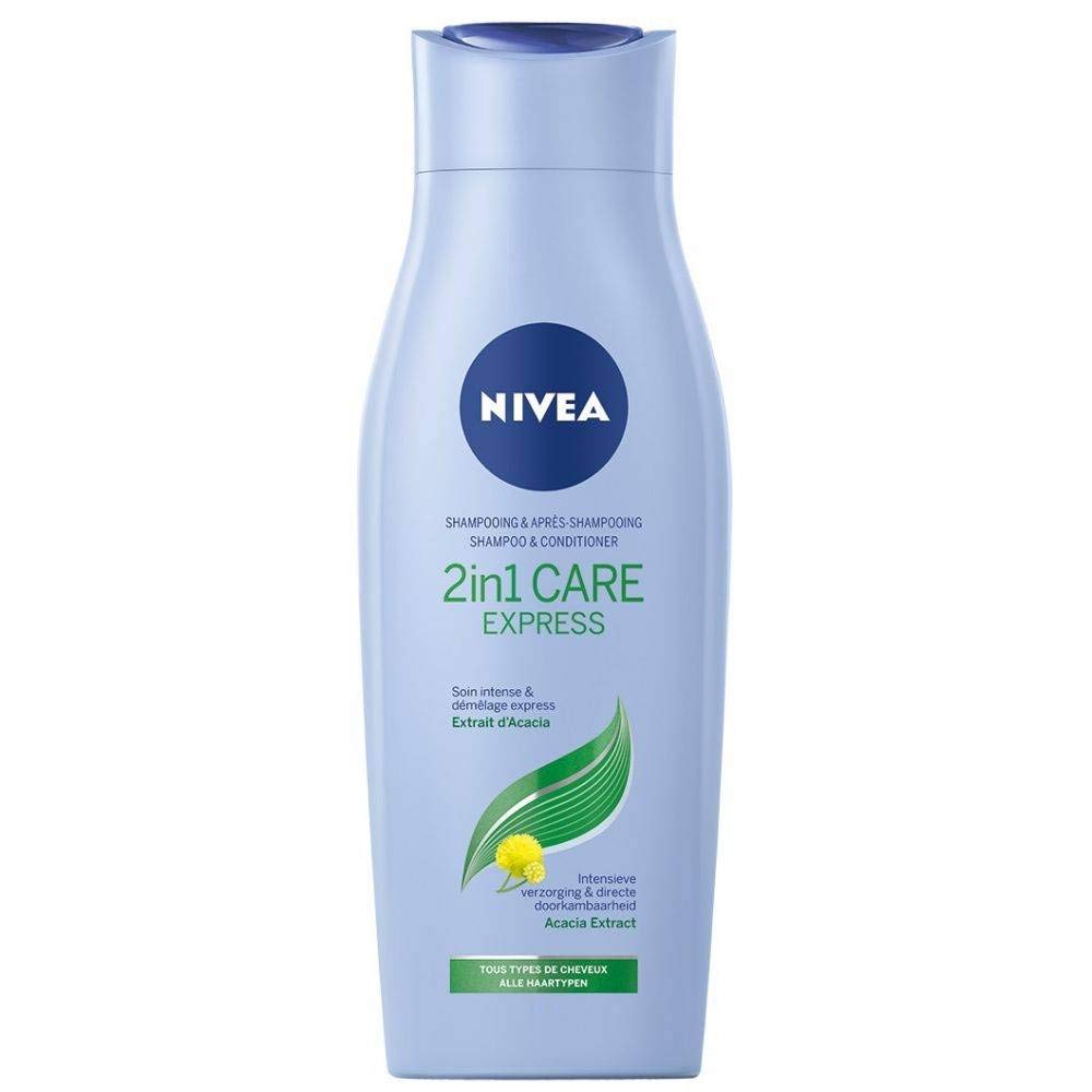 6 x Nivea 2-in-1 Care Express Shampoo + Conditioner for All Hair Types - 250 ml