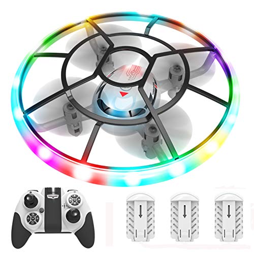 HASAKEE Q7 Mini Drone for Kids,RC Helicopter Quadcopter with Altitude Hold,Neno Light,3 Batteries and Remote Control…