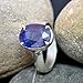 55Carat Genuine Blue Sapphire Silver Ring For Men 6 Carat Oval Birthstone Size 4,5,6,7,8,9,10,11,12,13
