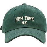 Top Baseball Caps for Women-Men Outdoor Baseball Hats New York Golf Sports Hat Curved-Brim UV Protection