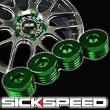 4 Flat Cap Set For Sickspeed Extended Tuner Lug Nuts Wheel/Rim/Tire P1 Green for Kia Forte Koup