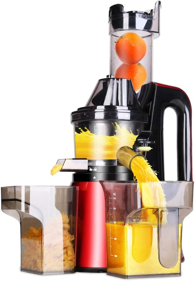 Slow Masticating Juicers, Citrus Juicers Easy To Clean, Fruit And Vegetable Juice Maker, Extra-large Centered Feed Tube And Stainless Steel Filter