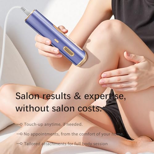 Haarlosy IPL Devices Hair Removal Laser for Men and Women - 10°C Ice Cooling Contact at Home for Painless and Long-Lasting Results, 86% Hair Reduction in 3 Weeks for Body, Legs, Bikini