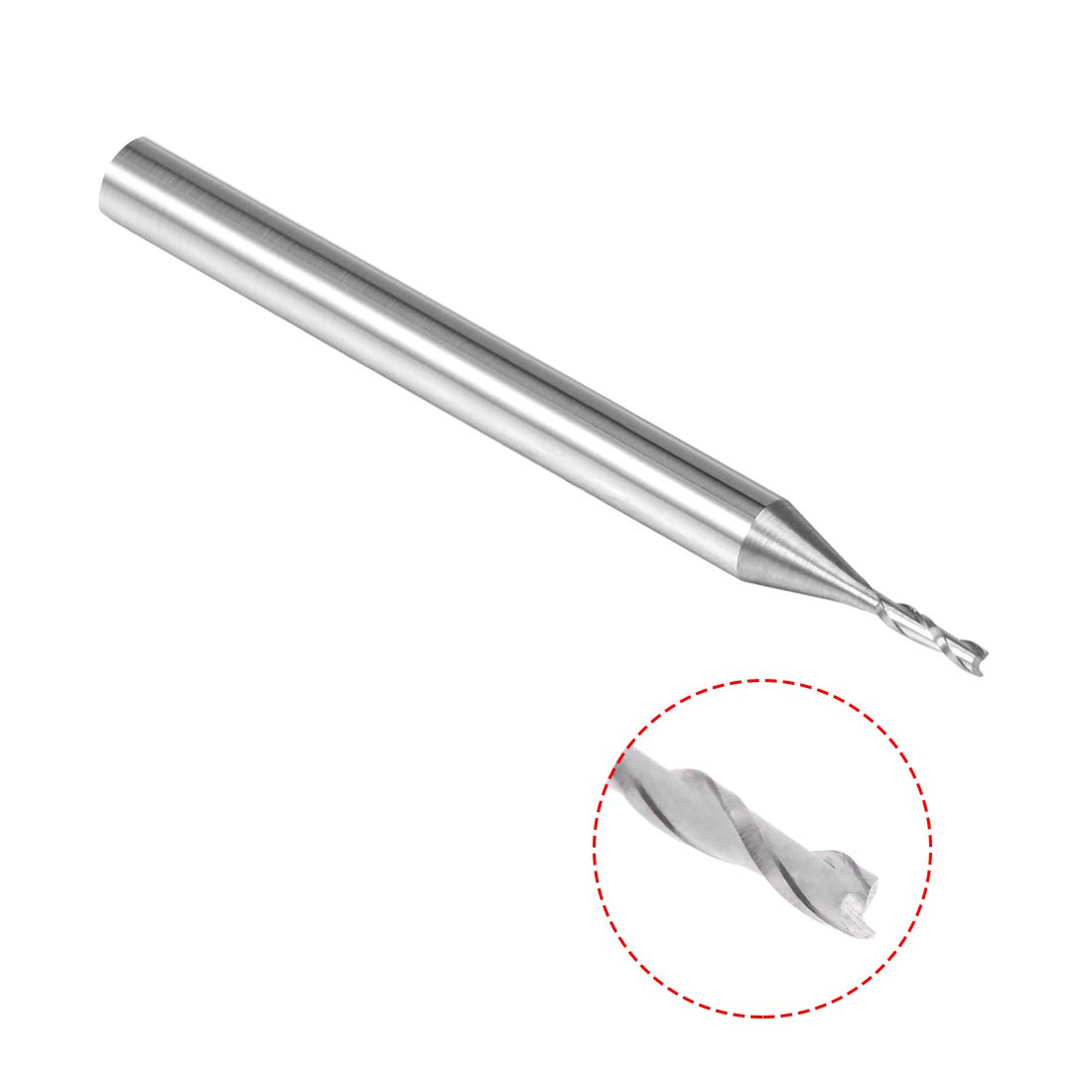 sourcingmap 5PCS 1/8" Shank 1.0mm x 6mm Carbide End Mill CNC Router Bits 2 Flute Milling Bit for Acrylic PVC MDF Wood - Image 3
