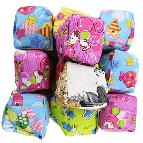 PRALB 20PCS Cloth Square Bean Bags - 2.2 inches, Juggling Balls, Fun Sports Game Bean Bag Carnival Toy Bean Bag Toss Game.(Color Random)