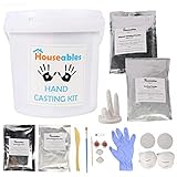 Houseables Hand Plaster Casting Kit, DIY Hands Sculpture, Large, Molding Crafts For Couples, Children, Babies, Family, Skin Safe Alginate Powder, Handprint Sculptures, Anniversary Gift, Baby Footprint