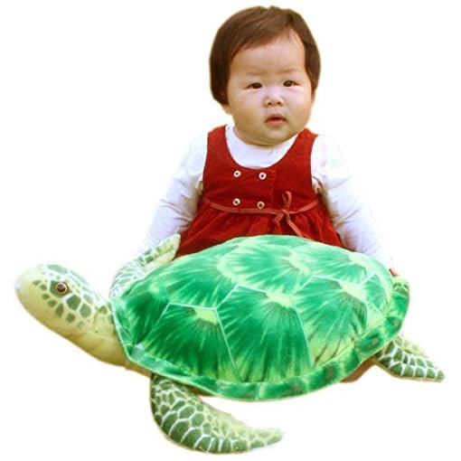 JESONN Realistic Stuffed Marine Animals Toys Turtle Plush Tortoise (Green, 20 Inches) - Image 8