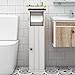 soges Small Bathroom Cabinet Narrow Organizer with Paper Holder Toilet Paper Storage Vanity Cabinet Corner Cabinet Side Table with Shelves and Door Bathroom Decor, White, RF6015