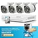 Zmodo Simplified PoE Security Camera Smart System 4 HD Weatherproof Cameras 4 Channel HDMI NVR 1TB Hard Drive