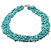 SUNYIK Green Howlite Turquoise Tumbled Stone Bib Necklace Collar Choker Strands 17.5 inches