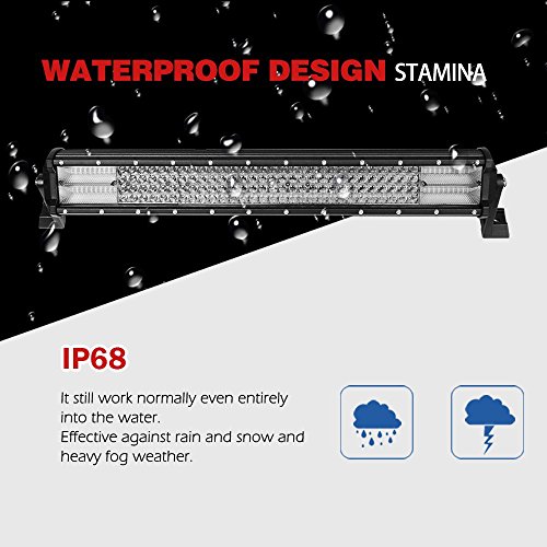 【The New】Led Light Bar 12D CREE 20" Super bright Flood Spot Combo Work Light Driving Lights Fog Lamp Waterproof for Off-road Vehicle, ATV, SUV, UTV, 4WD, Boat- Black, JG-9643D-468W, Colight