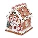RAZ Imports Gingerbread House Glittered 5.5 x 6.5 Inch Light Up Claydough Christmas Figurine