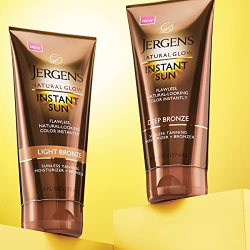 Jergens Natural Glow Instant Sun Self Tanner Lotion + Bronzer, Sunless