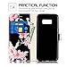 Galaxy S8 Case, S8 Case, S8 Wallet Case, JanCalm Flower Pattern Premium PU Leather Wallet [Card/Cash Slots] Stand Magnetic Flip Folio Cover for Samsung Galaxy S 8 + Crystal Pen (Black/Flower)