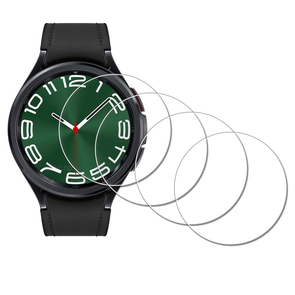 iDaPro (4 Pcs Screen Protector for SAMSUNG Galaxy Watch 6 Classic 47mm Tempered Glass Screen Protector,9H Hardness,Anti-Scratch,Bubble-Free,Easy Installation