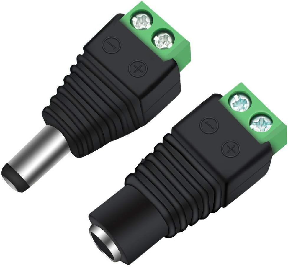 LightingWill 10 Pair 5.5 X 2.1mm Barrel Power 12V Male and Female DC Jack Power Connector Adapter Plug for CCTV Security Camera LED Strip - Image 3