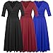 Hanna Nikole Women's Solid V-Neck 3/4 Sleeve Plus Size Evening Party Maxi Dress HN0023