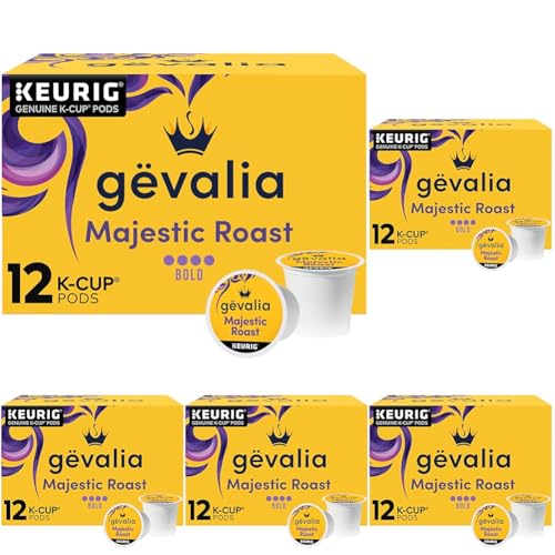 Gevalia Majestic Roast K-Cup Coffee Pods (12 Count) (Pack of 5)