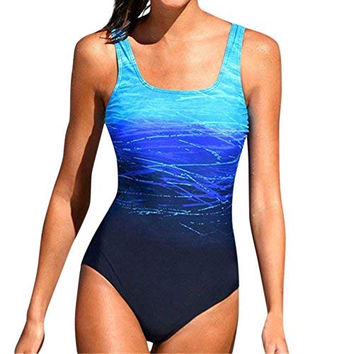 Womens One-Piece Swimsuit Swimming Costume Padded Backless V Neck Push Up Bikini Sets Tummy Control Swimwear