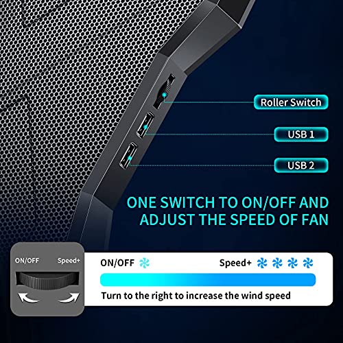 Laptop Cooling Pad AOEVI Laptop Cooler with 6 Quite Fans 6 Heights Adjustable, 2021 Upgrade Laptop Cooling Stand for 12\