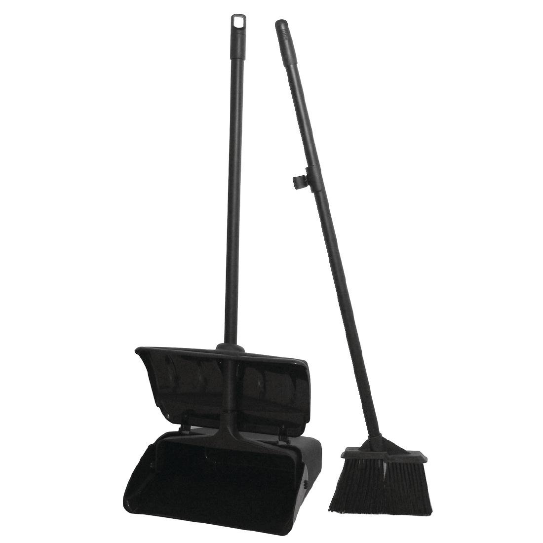 EDLP Jantex Lobby Dust Pan & Broom, Black, 850(H) x 160(W) x 30(D)mm